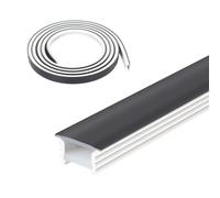 WMLBK Silicone LED Channel System, 9.84ft/3m 8x8mm Flexible Silicone LED Profile Housing LED Diffuser Channel for 5-6mm LED Strips Indoor Outdoor Ambient Decor (Black, 15x10mm, 3M)