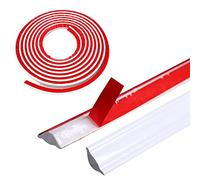 WMLBK TPE Quadrant Trim, Self Adhesive 3M/5M Flexible Molding Trim, Skirting Board, Caulk Strip, Laminate Beading Floor Edging Strip, Decoration for Wall Corner Edge (5m 27 x 20mm), White