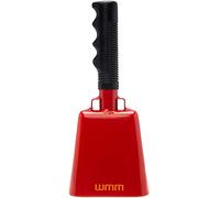 WMM 10 Inch Cow Bell for Sports and Games - Solid Steel Cowbell with Handle (Red)