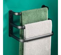 WMMIN Towel Racks, Towel Rack Towel Rail Bathroom Towel Rack Wall Mounted Multi-Layer Aluminum Dislocation Space Towel Rack for Bathroom and Kitchen Three Layer/White/Double Layer 50Cm