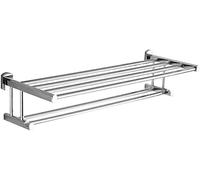 WMMIN Towel Racks, Towel Rack Towel Rails Double Towel Rail Bathroom Shelf Wall Hangi2-Tier Bathroom Container Towel Rack Bathroom Storage Rack Towel Rail Towel Rack Bath/40Cm/a