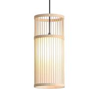 Wmmner 1, Light Fixture Natural Material Small Hanging Lamp Elegant Industrial Lantern Wicker Luminaire Antique Suspension Lights,Ceiling Chandelier/Natural/6.3In*11.8In