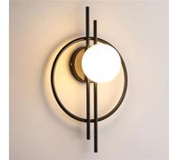 Wmmner 1-Light Indoor Wall Sconce, Geometric Round Wall Mounted Lamp, Mid Century Modern Wall Light, Creative Background Decoration Wall Lighting for Bedroom Bedside Hallway Living Room/K