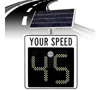 Wmmner 24''*24'' Solar Powered Raspeed Limit Sign - Led Detective Display,Rafeedback Sign,Applicable to Highways,Speed-Limit Roads 3Digitdisplay-Orange/3Digitdisplay/White