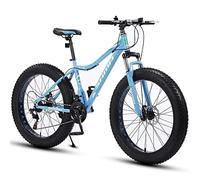 Wmmner 24/26-Inch Mountain Bike, 4.0 inch Thick Wheel Mountain Bikes, Adult Fat Tire Mountain Trail Bike, 7/21/24/27/30 Speed Bicycle with High Carbon Steel