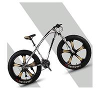 Wmmner 26 inch Hardtail Mountain Bikes with Fat Tire for Adults Men Women, Mountain Trail Bike with Front Suspension Disc Brakes, High-Carbon Steel Mountain Bicycle,Black Spoke,24 Speed/Silver 5 Spoke