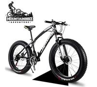 Wmmner 26 inch Hardtail Mountain Bikes with Fat Tire for Adults Men Women, Mountain Trail Bike with Front Suspension Disc Brakes, High-Carbon Steel Mountain Bicycle,Black Spoke,24 Speed/Black Spoke/27