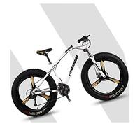 Wmmner 26 inch Hardtail Mountain Bikes with Fat Tire for Adults Men Women, Mountain Trail Bike with Front Suspension Disc Brakes, High-Carbon Steel Mountain Bicycle,Black Spoke,24 Speed/White 3 Spoke/