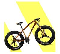 Wmmner 26 inch Hardtail Mountain Bikes with Fat Tire for Adults Men Women, Mountain Trail Bike with Front Suspension Disc Brakes, High-Carbon Steel Mountain Bicycle,Black Spoke,24 Speed/Gold 3 Spoke/7