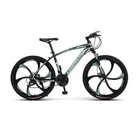 Wmmner 26 Zoll Erwachsene Mountainbike Stahlrahmen Fahrrad Vorderradaufhängung Mountainbike Für EIN Path, Trail & Berge/Weiß/21 Geschwindigkeit/Grün/24 Geschwindigkeit