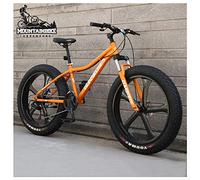 Wmmner 26 Zoll Hardtail Mountainbike Fat Tire Halterungain Trail Bike Für Erwachsene Männer Frauen, Mechanische Scheibenbremsen Mountainbike Mit Vorderradaufhängung, Kohlenstoffstahl, 5 Speichen Orang