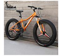 Wmmner 26 Zoll Hardtail Mountainbike Fat Tire Halterungain Trail Bike Für Erwachsene Männer Frauen, Mechanische Scheibenbremsen Mountainbike Mit Vorderradaufhängung, Kohlenstoffstahl, 5 Speichen Orang