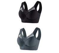 Wmmner 2Pc Women's Large Strapless Lace Tank Top Underwear Thin Side Fold Side Breast Gather Adjustable Bra Full Support Sports Bra/K Gray/XXL