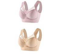 Wmmner 2Pc Women's Large Strapless Lace Tank Top Underwear Thin Side Fold Side Breast Gather Adjustable Bra Full Support Sports Bra/Light Blue/XXL