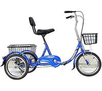 Wmmner 3 Wheel Cargo Bike with Basket, 3 Wheel Cruiser Trike Bikes, Adult Trike, 16-Inch Wheels, 1 Speed 3-Wheel Tricycle for Shopping with Installation Tools, Cargo Vegetable Ba