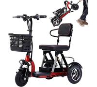Wmmner 3 Wheel Mobility Scooter - Folding Electric Travel Scooter with Charger and Basket for Seniors, Adults, Elderly, and Disabled