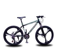 Wmmner 700C Wheels 21 Speed Adult Bike Mountain Bike Man and Woman Double Disc Brake High Carbon Steel Frame 21-Speed Variable School Bike/Black green/26-IN_THREE-BLADE