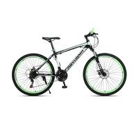 Wmmner 700C Wheels 21 Speed Adult Bike Mountain Bike Man and Woman Double Disc Brake High Carbon Steel Frame 21-Speed Variable School Bike/Black green/26-IN_SPOKED HUB