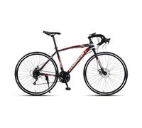 Wmmner 700C Wheels, Adult Bicycle, 21/24/27/30 Speed, Road Bike Racing Fork Shock Absorbing Bend Handlebar Bike/BLACK-RED/30-SPEED_30MM