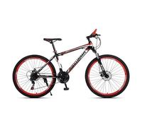 Wmmner 700C Wheels Man and Woman 21 Speed Mountain Bike Adult Bike 21-Speed Variable Aluminum Wheel Shock Absorbing Suspension/Black red/26-IN_SPOKED HUB