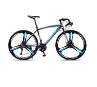 Wmmner 700C Wheels, Road Bike Adult Bicycle, 21/24/27/30 Speed, Men'S and Women Road Bicycle Racing, Double Disc Brake, Racing Fork/Black blue/21SPEED_THREE-BLADE