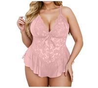 Wmmner Amazing Voucher Femboy Lingerie Hollow Out Teddy Bodycon Jumpsuit Red Lingerie Set hot Push up Naughty Deep V-Neck Stretch Negligee Sleepwear s Free/B-Pk1/Xxl