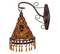 Wmmner American Country Retro Wall Mount Lamp, Modern Farmhouse V-Intage Retro Copper Wall Light Scocne with Glass Shade, Wall Lighting/Orange/Style B