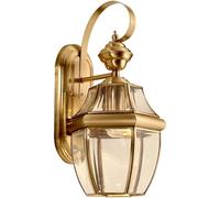 Wmmner Antique Copper Wall Light Waterproof Sconce European Style Wall Lamp with Clear Glass Lampshade,Ceiling Chandelier/Gold