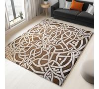 Wmmner Area Rugs Anti Slip Fluffy, Brown White Soft Ultra-Thin Non-Slip Stain Resistant Mandala Abstract Geometric Print Area Rugs, for Living Room Bedroom Dining Room Entryway 160 x 230 cm