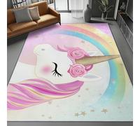 Wmmner Area Rugs for Living Room Fairy Tale Unicorn Rainbow Printed, Dreamy Style Soft Easy Care Low Pile Non Shedding Area Rug, for Bedroom Dining Room Lounge Kitchen 160 x 230 cm