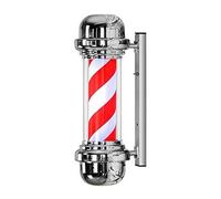 Wmmner Barber Pole Light Classic Chrome Led Barber Pole Light Rotating Red White Strips Waterproof Bright Wall Lamp for Hairdressing Salon Shop Sign (100 * 19 * 26Cm)/57 * 19 * 26Cm