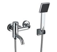Wmmner Bath Mixer Tap Bathtub Faucet/Tub Faucets, Swivel Spout Bathtub Mixer Tap, Single Handle Plastic Hand Shower Bath Shower Set Brass Mixer Valve