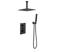 Wmmner Bath Mixer Tap Concealed Shower Mixer Set Rainfall Ultra Thin Shower Head and Handheld Shower Head Shower Mixer Taps