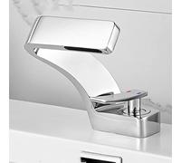 Wmmner Bathroom Sink Faucet, Black Single Hole Mixer, Hot & Cold Water, Brushed Nickel Finish, Countertop Installation, Modern Design, Universal Size, Durable & Stylish/Chrome/Taglia Unica