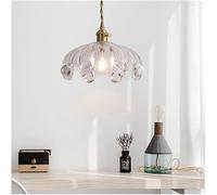 Wmmner Ceiling Hanging Lamp V-Intage French Brass Flower Sglass Light Balcony Cloakroom Bedroom Bedside Small Chandelier with E27,Chandelier