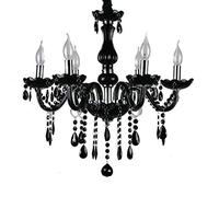 Wmmner Chandelier, Hanging Lamp Light Fixture European Modern Elegant Crystal Glass Ceiling 6 Lights K9 Chandelier Lighting Compatible with Dining Room Living/One Color