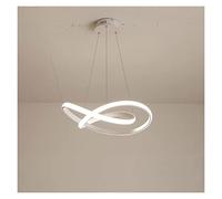 Wmmner Chandelier, Modern Chandeliers Led Chandelier Lamp Remote Control Art Fashion round Line Lustres Circle Lighting Compatible with Living Room Dining Chan(Whitewarmwhite,Dia70Cm58W)/Whitecoldwhit