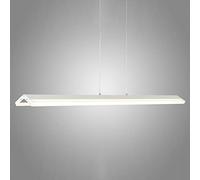 Wmmner Chandeliers Led Geometric Lighting Fixture Minimalist Linear Chandelier, Modern Long Strip Ceiling Hanging Lamp, Industrial for Dining Room Kitchen Island Bedroom(Blanc,110Cm)/Blanc/70Cm