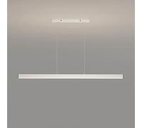 Wmmner Chandeliers Modern Led Hanging Long Strip Light 3 Color Mode, Geometric Dining Room Lighting Fixture, Simple Ceiling Suspended Lamps for Dining Room Kitchen Restaurant(Svart,120Cm)/Blanc/120Cm