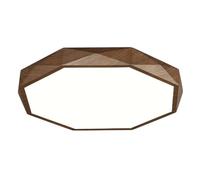 Wmmner Chinese Style Ceiling Light Simple Walnut Color Led Ceiling Lamp Geometric Nordic Room Ceiling Light Fixture Three-Tone Light for Living Room Dining Room Study Villa Bedroom Corridor Hall Entr/