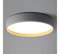 Wmmner Circular Energy Saving Ceiling Fixtures Ultra Thin 3 Dimmable Light Recessed Installation Flat Lights Personalized Industrial Panel Lamp for Stairwell Bedroom Foyer/Ash/19.7In