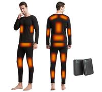 Wmmner Cozy Electric Heated Underwear Shirt and Pant, 16 Areas Heating USB Battery Power Thermal Long Johns Set for Outdoor Sport/Man/XL