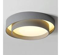 Wmmner Creativity Ceiling Flush Lamp Elegant Double Layer Fixtures Bright Energy Saving Light Led Mount Flat Lights for Bedroom Kitchen Laundry Stairwell/Ash/19.7In