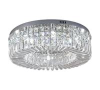 Wmmner Crystal Ceiling Chandelier Modern Gold Chrome Led Light Compatible with Living Chrome round Semi Flush Mount Ceiling Light,Ceiling Lighting,Hanging Light(Dia40Cm H15Cm,Gold Body)/Dia80Cm H15Cm/