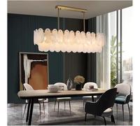 Wmmner Crystal Chandeliers French Style Retro Cloud Glass Living Room Chandelier Study Dining Room Bedroom Bar Interior Lamps,Led Ceiling Lamp/One Color/L90*W32*H22Cm