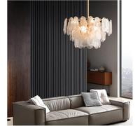 Wmmner Crystal Chandeliers French Style Retro Cloud Glass Living Room Chandelier Study Dining Room Bedroom Bar Interior Lamps,Led Ceiling Lamp/One Color/D40*H22Cm