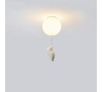 Wmmner Cute Bear Ceiling Light Cartoon Bear Flush Mount Ceiling Lamp Living Room Ceiling Light Fixture Cover with White Single Light Balloon for Children's Room Boys and Girls Room Bedroom Living Roo/