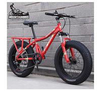 Wmmner Damen Hardtail Mountain Trail Bike 20 Zoll Mit Dual Discbremse, Mädchen All Terrain Anti-Rutsch-Vorderradaufhängung Fat Tire High Carbon Steel Mountain Bicycle, Verstellbarer Sitz, Gelb, 24 Ges