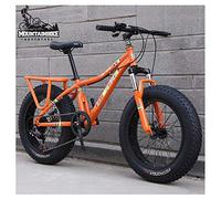 Wmmner Damen Hardtail Mountain Trail Bike 20 Zoll Mit Dual Discbremse, Mädchen All Terrain Anti-Rutsch-Vorderradaufhängung Fat Tire High Carbon Steel Mountain Bicycle, Verstellbarer Sitz, Gelb, 24 Ges