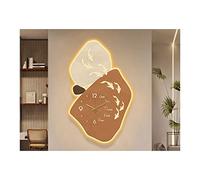 Wmmner Decorative Lighted Wall Clock W/Warm Led Light Fish Decorative Painting Modern Silent No Ticking Night Light Clock Wall Lamp for Hallyway Dining Room